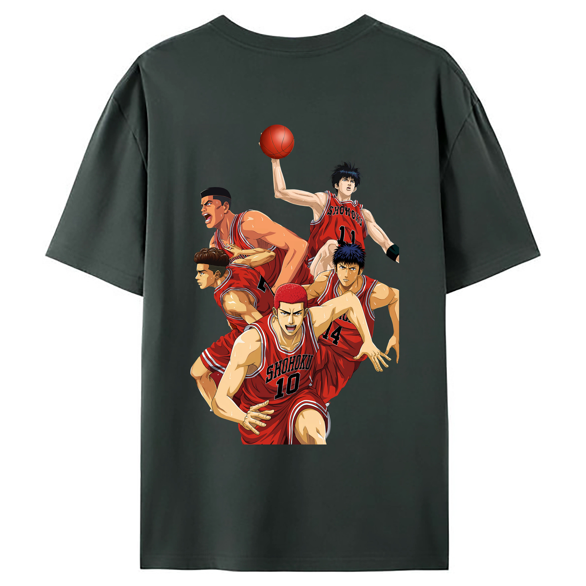 （画像用） SLAM DUNK／スラムダンク 綿100％ メンズ半袖Tシャツ（バックプリント） 通気性